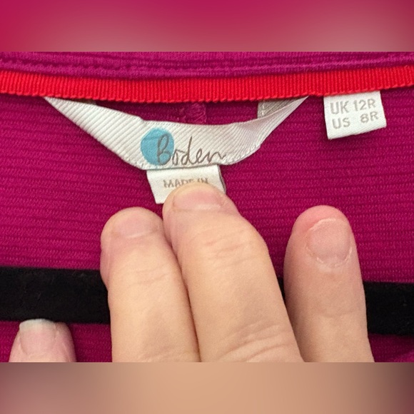 Boden Fuchsia Long Sleeve Dress, size 8R - Picture 3 of 8